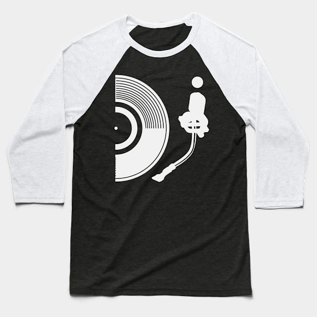 DJ Record | Turntable Turntables Disc Jockey Party Baseball T-Shirt by DesignatedDesigner